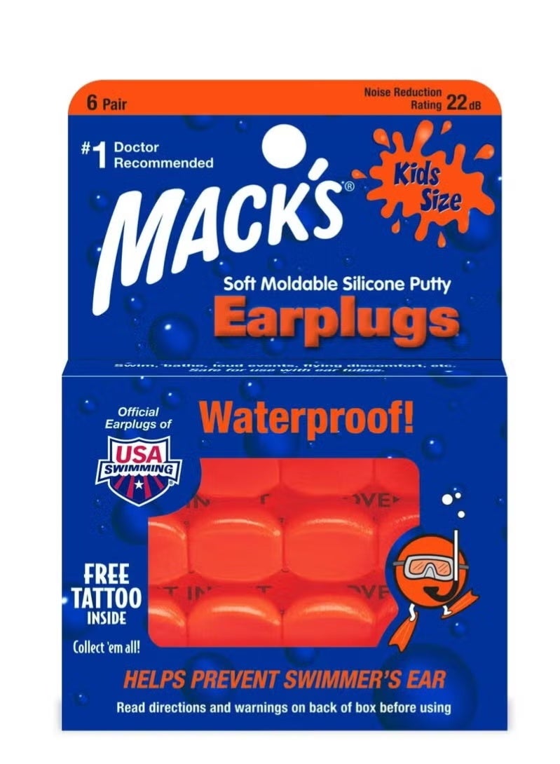 Mack's ear plugs silicon 6 duple (kids) orange